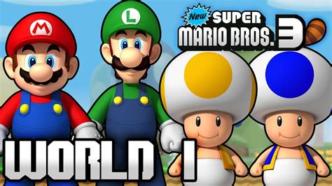 New Super Mario Bros 3 Part 1 World 1 4 Player Youtube