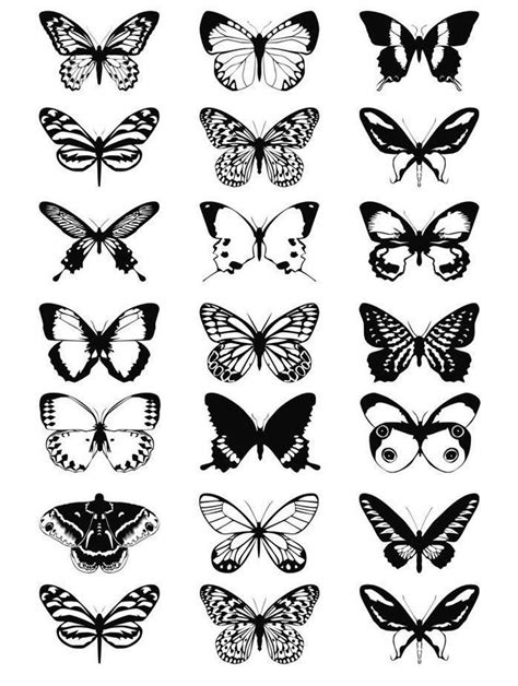 Study In Black And White Butterflies Ceramic Decals Enamel Etsy