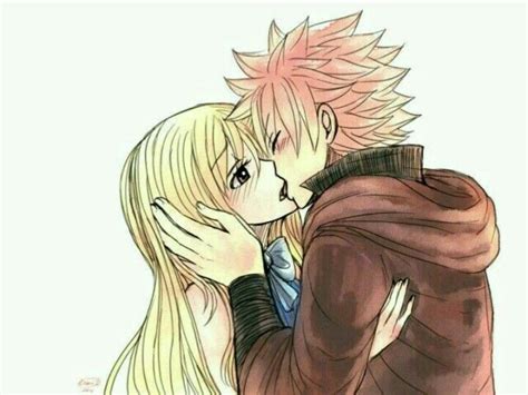 Natsu And Lucy Kiss Natsu Fairy Tail Image Fairy Tail Fairy Tail Amour