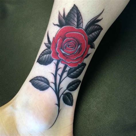 Rose is a very nice choice ladies. Rose Ankle Tattoo | Best Tattoo Ideas Gallery