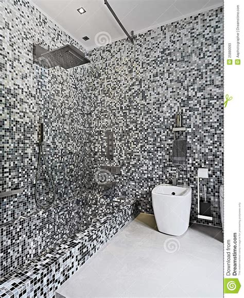 Modern Bathroom With Mosaic Tile Stock Photos Image