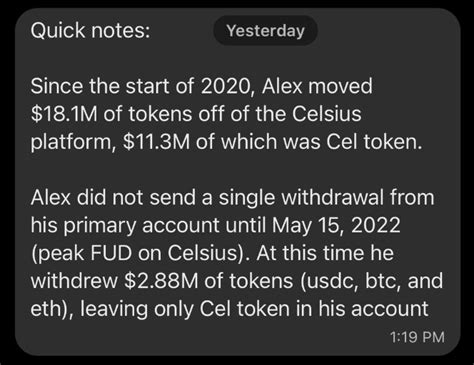 Tiffany Fong On Twitter A Former Celsiusnetwork Employee Sent Me A File Of Alex Mashinsky S
