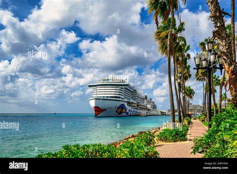 Cruise Ship In Aruba Port Stock Photo Alamy
