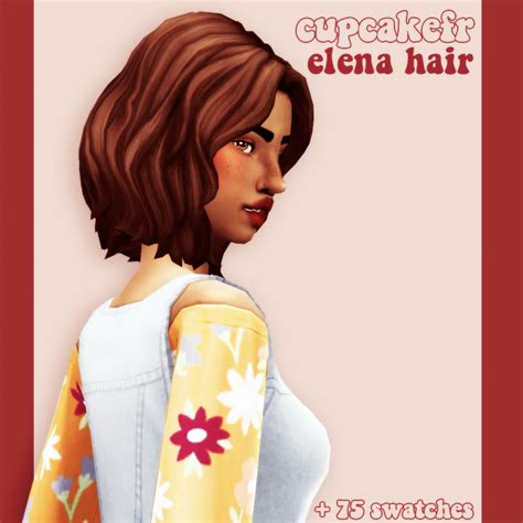Cowplant Pizza Elena Hair Recolored Sims 4 Hairs