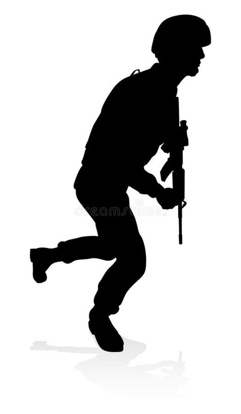 Soldier Detailed High Quality Silhouette Stock Vector Illustration Of