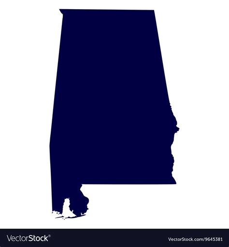 Map Us State Alabama Royalty Free Vector Image