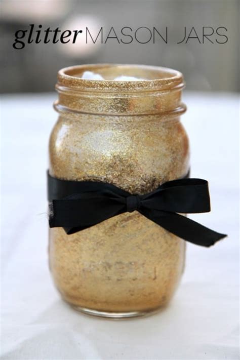 Diy Glitter Mason Jars 75th Birthday Ideas