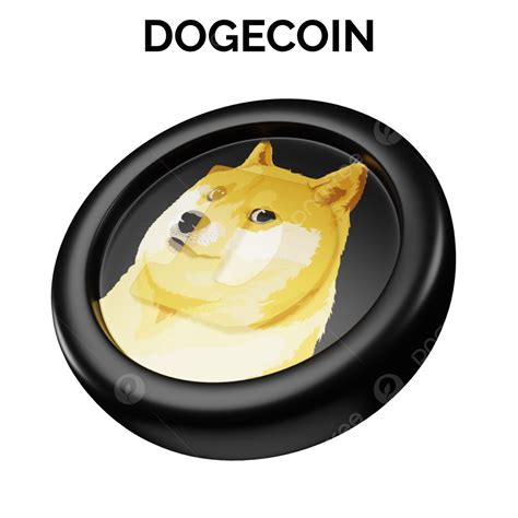 Dogecoin Or Doge Black Gold Coin 3d Rendering Tilted Left View