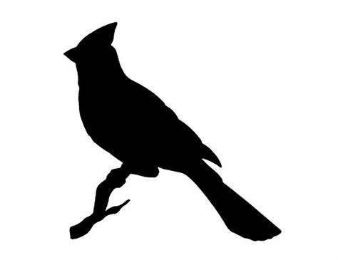 Cardinal Clipart Black And White Silhouette Clipground