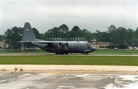 A Side View Of A C 130 Hercules As It Taxies On The Runway The C 130s