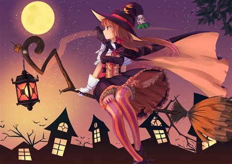 Happy Halloween Pretty Witch Float Spook Lantern Halloween