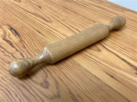 Solid Wood Rolling Pin Vintage Wooden Rolling Pin Mid Etsy Country