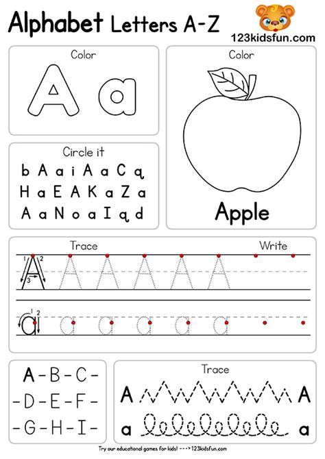 Alphabet Printable Worksheets Worksheets For Kindergarten