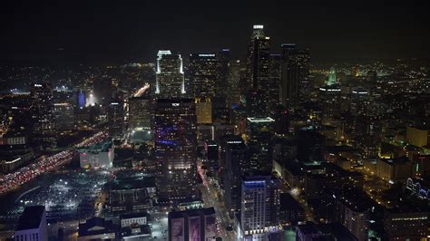 5k Stock Footage Aerial Video Of Approaching The Tall Skyscrapers Of