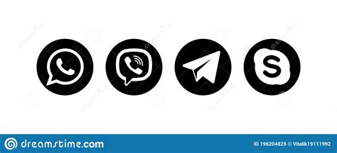 Whatsapp Viber Telegram Skype Collection Of Popular Contact Social