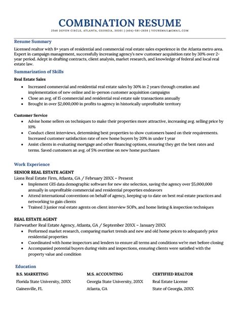 Combination Resume Template And Examples 2022