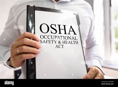 Osha Workplace Safety Document Safe Work Management Stock Photo Alamy
