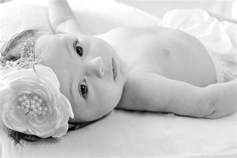 Two Month Old Infant Baby Photo Shoot Photography Pearls And Feathers