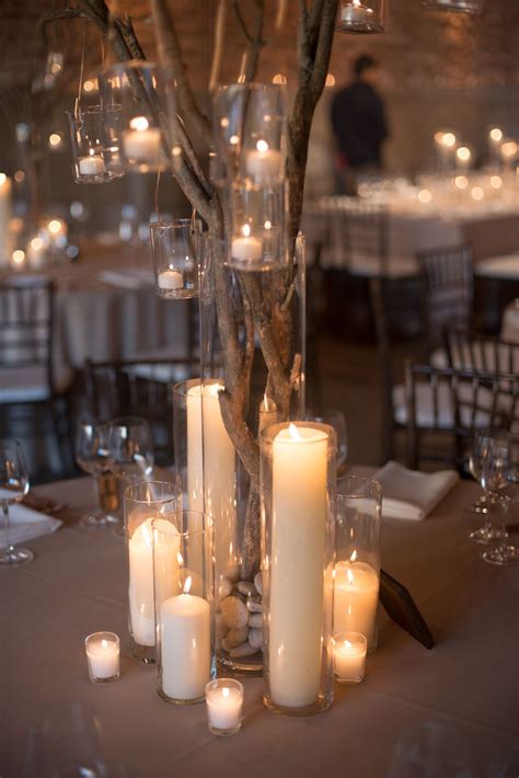 Love The Candles And The Stark Feel Of It Unique Wedding Flowers