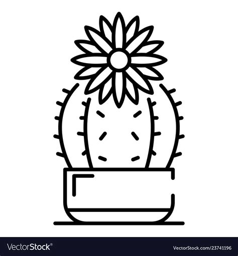 Free Black And White Cactus Clipart Outline