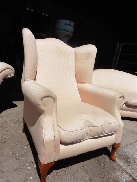 You can remove the old fabric if you'd like or. Recover wing back chair - Hill Upholstery