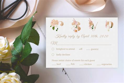 Printable Rsvp Card Template Online Edit Wedding Response Etsy