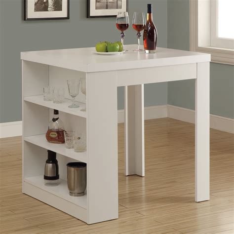 Counter height kitchen tables with storage with wine shelve. Have to have it. Monarch White Square Counter Height Table ...