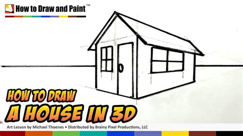 How To Draw A House In 3d For Kids Easy Things To Draw Youtube