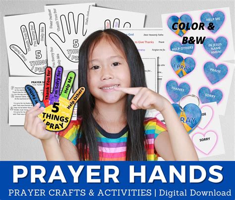 Learn To Pray Prayer Hand Craft And Flipbook 5 Finger Bible Etsy
