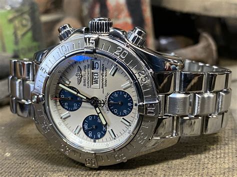 Breitling A13340 Superocean Panda White And Navy Blue Watch24online