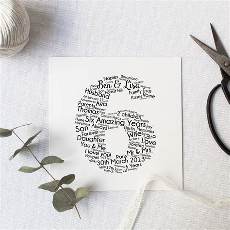 Life has been made to a much more adventurous and amazing story thanks to your presence. Personalised 6th Wedding Anniversary Gift By Hope And Love ...