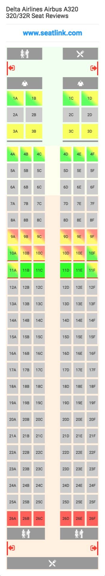 Delta Airlines Airbus A320 32032r Seating Chart Updated March 2024