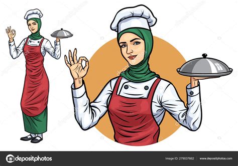 Muslim Female Chef Hijab Stock Vector Image By ©bayupraharathgmail