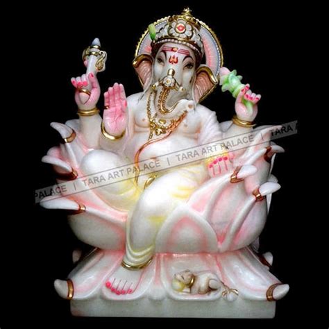Marble Multicolor Lord Ganesh Statue Indoor Size 18 Inch At Rs 65000