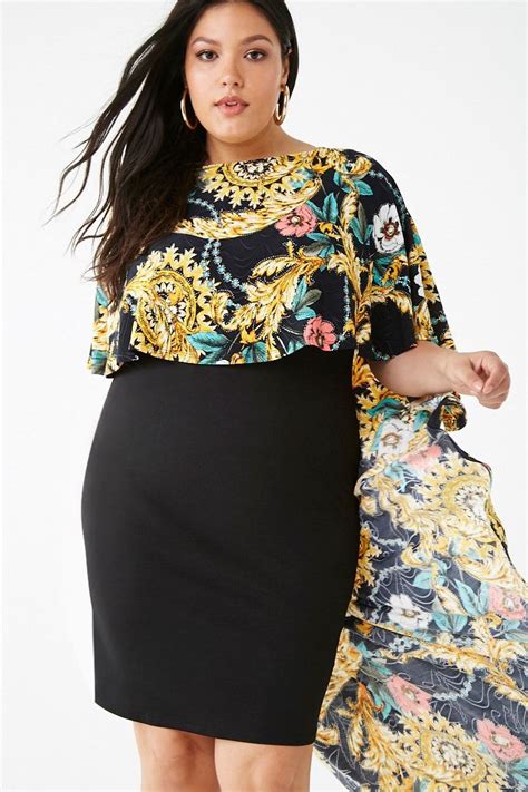 Most red cape dress are created of natural fibers such as cotton, which makes them comfortable to wear and easy to wash. Plus Size Floral Print Cape Dress | Forever 21 | Cape ...