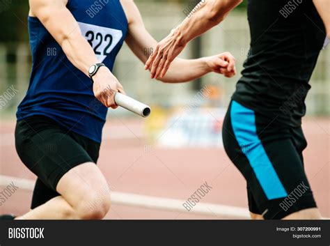 Relay Race Men Image And Photo Free Trial Bigstock