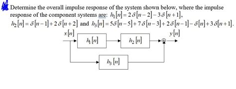 Solved Determine The Overall Impulse Response Of The System