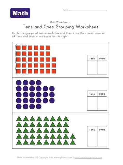 Tens And Ones Grouping Worksheet Two Of Two Kids Learning Station