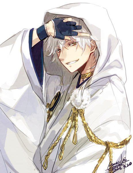 Anime Boy With White Hair And Yellow Eyes