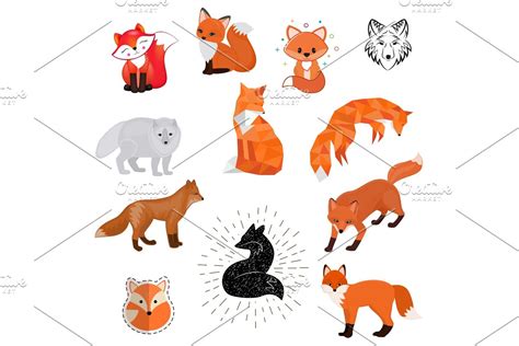 Fox Vector Cartoon Cute Illustration Of Animal Wild Logo