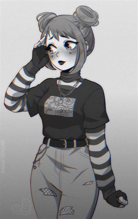 Cartoons often feature caricatures of familiar animals such as cats and dogs as well as imaginary. I love E-Girl Uraraka in 2020 | Cute art styles, Cool art ...