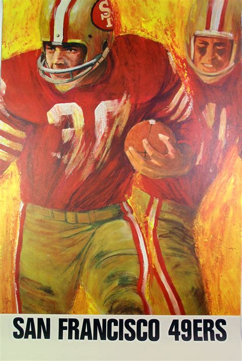 Vintage 49ers 1960s Nfl Poster Art By David Boss Chicago Bears Game