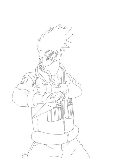 Kakashi Sensei Line Art By Luffy12356 On Deviantart