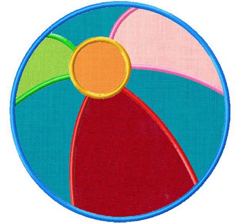 Free Machine Embroidery Beach Ball Includes Both Applique And Fill