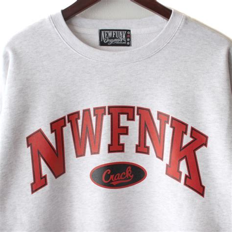 Newfunk Mcg Crew Neck Sweat Light Gray Cracklimb Newfunk Store