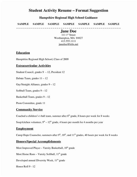 27 Free High School Graduate Resume Templates For Your School Lesson