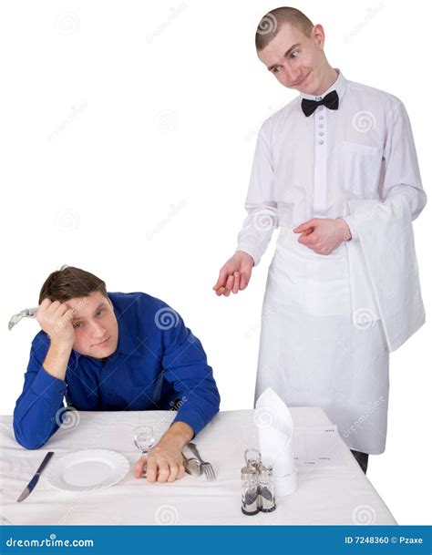 Waiter And Guest Of Restaurant Stock Photo Image Of Isolated Glasses