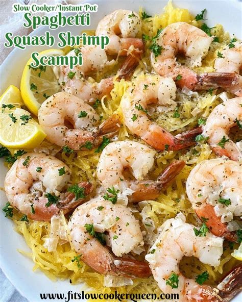 Slow Cooker Spaghetti Squash Shrimp Scampi Video Recipe Slow