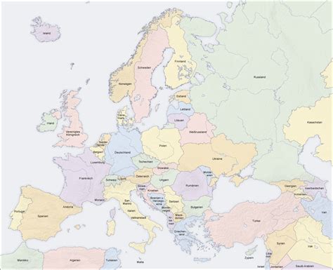 Europe sales map, labelled countries, instant download, printable, a4 pdf, . Europa Karte De Europakarte Drucken Kostenlos ...