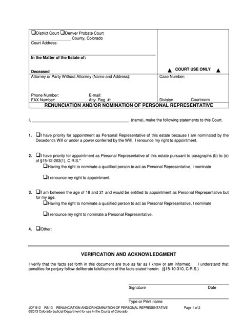 Colorado Personal Representative 2013 2024 Form Fill Out And Sign